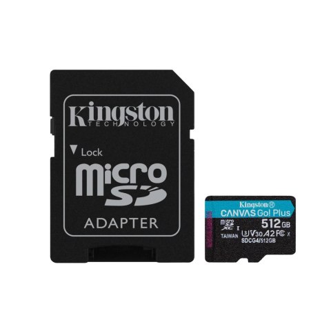 Kingston karta pamięci 512GB microSDXC Canvas Go Plus Gen4 200MB/s A2 U3 V30 + adapter Kingston Technology Deutschland GmbH Kingston karta pamięci 512GB microSDXC Canvas Go Plus Gen4 200MB/s A2 U3 V30 + adapter Kingston Technology Deutschland GmbH