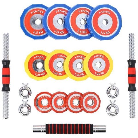 SKC20 SZTANGIELKI-SZTANGA W WALIZCE KOLOROWE 2x10KG HMS HMS SKC20 SZTANGIELKI-SZTANGA W WALIZCE KOLOROWE 2x10KG HMS HMS