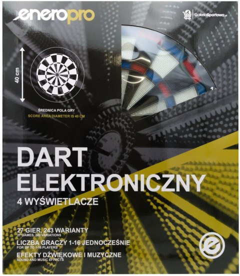 DART ELEKTRONICZNY Z ZASILACZEM I 4 LICZNIKAMI DELUXE 56.5 CM Enero DART ELEKTRONICZNY Z ZASILACZEM I 4 LICZNIKAMI DELUXE 56.5 CM Enero