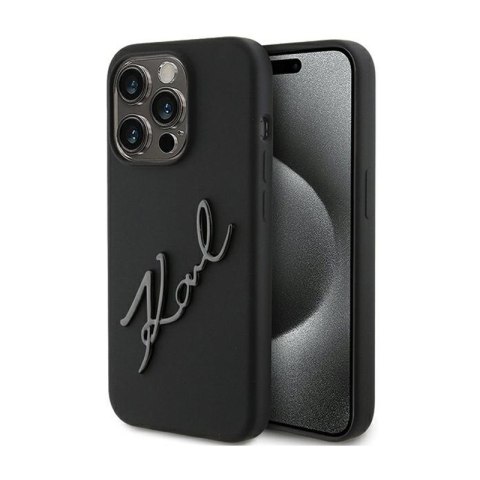Karl Lagerfeld Silicone Karl Script - Etui iPhone 15 Pro (czarny) Karl Lagerfeld Karl Lagerfeld Silicone Karl Script - Etui iPhone 15 Pro (czarny) Karl Lagerfeld