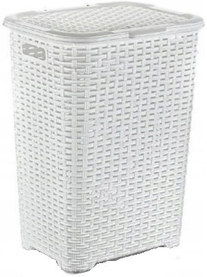 Kosz na biel.RATTAN 60l-biały 435x337x602 mm Katex Kosz na biel.RATTAN 60l-biały 435x337x602 mm Katex