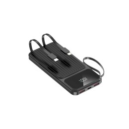 Maxlife power bank z wbudowanymi kablami MXPB-06 PD QC 22,5W 10000 mAh czarny TelForceOne S.A.