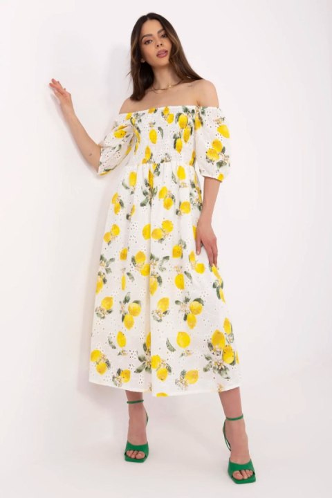 Sukienka Model MI-SK-530-1.99 Ecru - Italy Moda Sukienka Model MI-SK-530-1.99 Ecru - Italy Moda