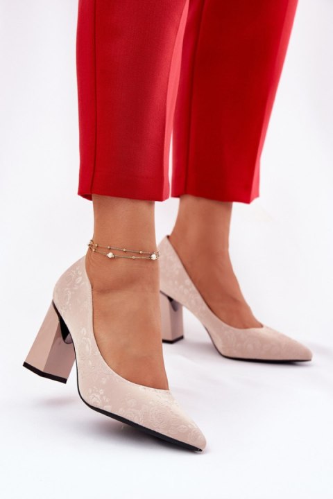 Czółenka Model Vinceza 62223 Beige - Step in style Czółenka Model Vinceza 62223 Beige - Step in style