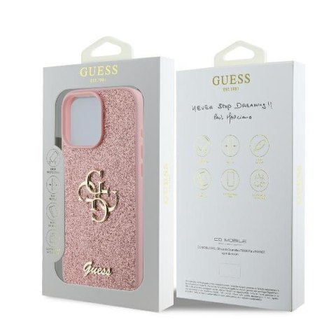 Guess nakładka Fixed Glitter Big 4G do iPhone 16 Pro 6,3" GUHCP16LHG4SGP różowa CG Mobile SAS Guess nakładka Fixed Glitter Big 4G do iPhone 16 Pro 6,3" GUHCP16LHG4SGP różowa CG Mobile SAS