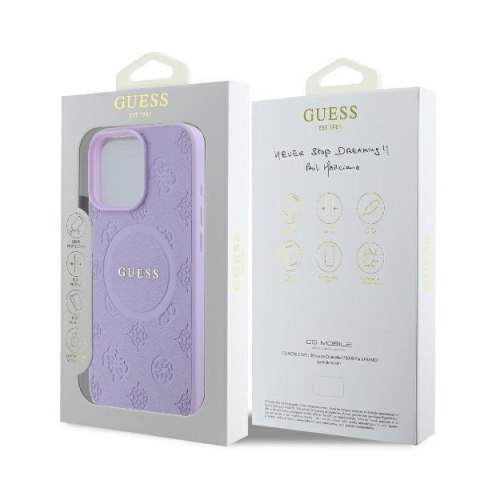 Guess nakładka Saffiano Peony Classic Logo do iPhone 16 Pro Max 6,9" GUHMP16XPSAPSMEU purpurowa MagSafe CG Mobile SAS Guess nakładka Saffiano Peony Classic Logo do iPhone 16 Pro Max 6,9" GUHMP16XPSAPSMEU purpurowa MagSafe CG Mobile SAS