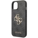 Guess nakładka do iPhone 15 6,1" GUHCP15S4GMGGR szara HC PU Leather 4G Metal Logo CG Mobile SAS