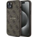 Guess nakładka do iPhone 15 6,1" GUHMP15SG4GFRW brązowa HC MAGSAFE PU 4G RING CLASSIC LOGO CG Mobile SAS