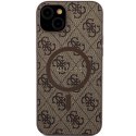 Guess nakładka do iPhone 15 6,1" GUHMP15SG4GFRW brązowa HC MAGSAFE PU 4G RING CLASSIC LOGO CG Mobile SAS