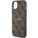 Guess nakładka do iPhone 15 6,1" GUHMP15SG4GFRW brązowa HC MAGSAFE PU 4G RING CLASSIC LOGO CG Mobile SAS