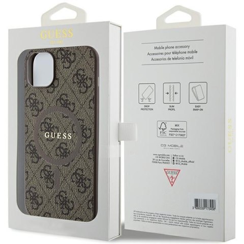 Guess nakładka do iPhone 15 6,1" GUHMP15SG4GFRW brązowa HC MAGSAFE PU 4G RING CLASSIC LOGO CG Mobile SAS Guess nakładka do iPhone 15 6,1" GUHMP15SG4GFRW brązowa HC MAGSAFE PU 4G RING CLASSIC LOGO CG Mobile SAS