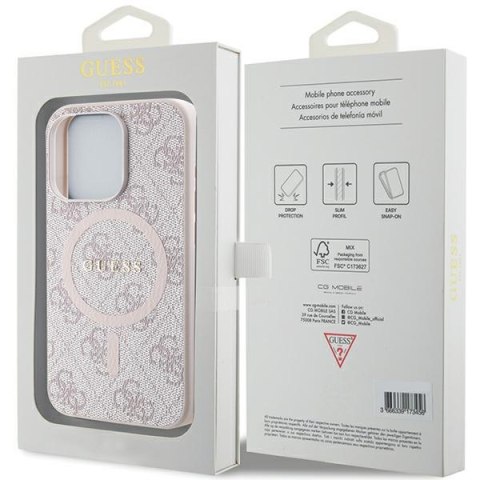 Guess nakładka do iPhone 15 Pro Max 6,7" GUHMP15XG4GFRP różowa HC MAGSAFE PU 4G RING CLASSIC LOGO CG Mobile SAS Guess nakładka do iPhone 15 Pro Max 6,7" GUHMP15XG4GFRP różowa HC MAGSAFE PU 4G RING CLASSIC LOGO CG Mobile SAS
