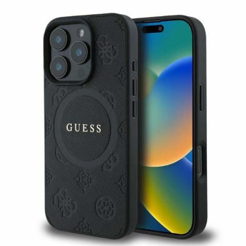 Guess nakładka do iPhone 16 Pro 6,3" GUHMP16LPSAPSMEK czarna hardcase Saffiano Peony Classic Logo MagSafe CG Mobile SAS Guess nakładka do iPhone 16 Pro 6,3" GUHMP16LPSAPSMEK czarna hardcase Saffiano Peony Classic Logo MagSafe CG Mobile SAS