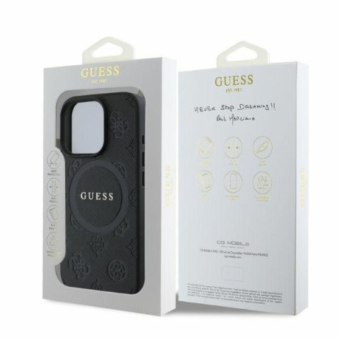 Guess nakładka do iPhone 16 Pro 6,3" GUHMP16LPSAPSMEK czarna hardcase Saffiano Peony Classic Logo MagSafe CG Mobile SAS Guess nakładka do iPhone 16 Pro 6,3" GUHMP16LPSAPSMEK czarna hardcase Saffiano Peony Classic Logo MagSafe CG Mobile SAS