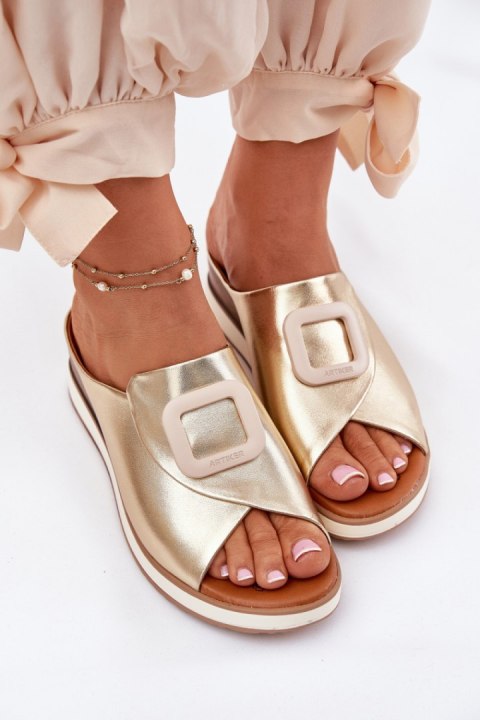 Sandał Klapki Model Artiker 56C2146 Gold - Step in style Sandał Klapki Model Artiker 56C2146 Gold - Step in style