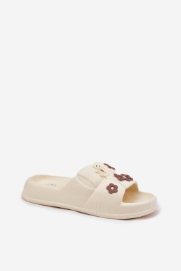 Sandał Klapki Model Redienna 25SD11-8912 Ecru - Step in style