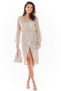 Sukienka Model A399 Cekiny Beige - awama