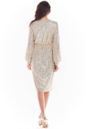 Sukienka Model A399 Cekiny Beige - awama