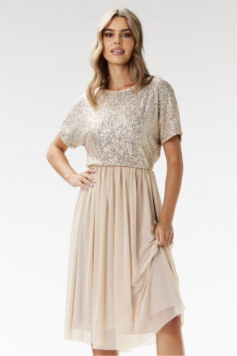 Sukienka Model A689 Beige - awama Sukienka Model A689 Beige - awama