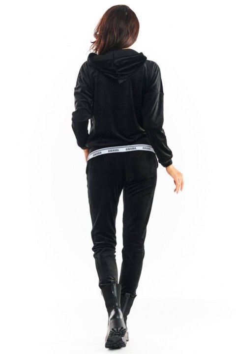 Spodnie Damskie Model A372 Black Welur - awama Spodnie Damskie Model A372 Black Welur - awama