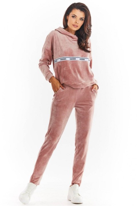 Spodnie Damskie Model A372 Pink Welur - awama Spodnie Damskie Model A372 Pink Welur - awama