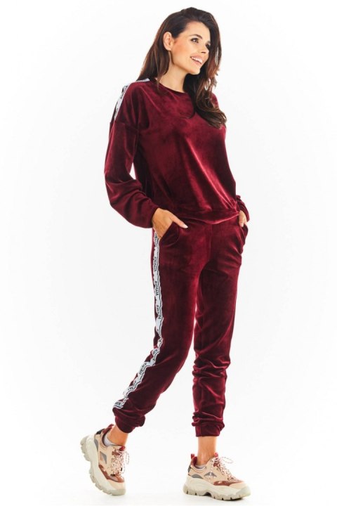 Spodnie Damskie Model A375 Bordo - awama Spodnie Damskie Model A375 Bordo - awama