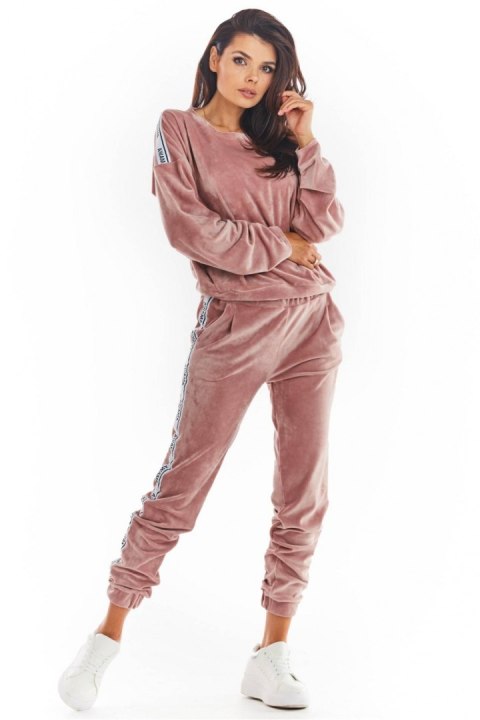 Spodnie Damskie Model A375 Powder Pink - awama Spodnie Damskie Model A375 Powder Pink - awama