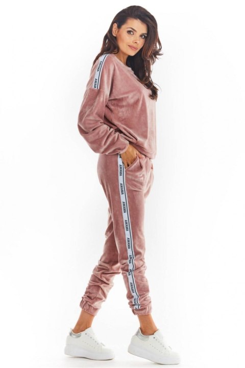 Spodnie Damskie Model A375 Powder Pink - awama Spodnie Damskie Model A375 Powder Pink - awama