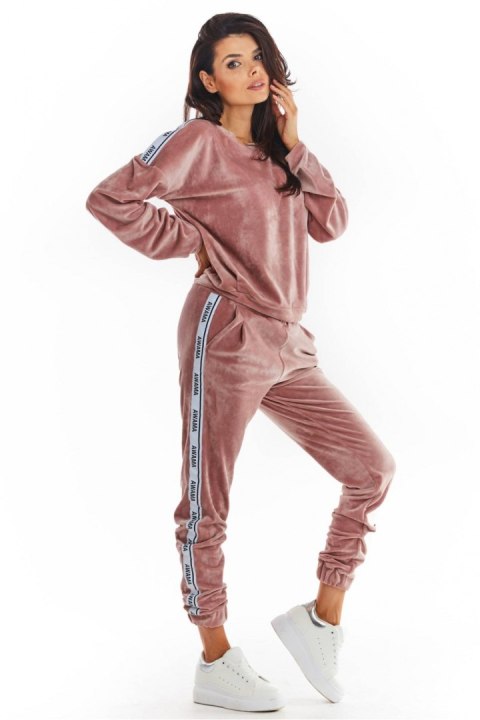 Spodnie Damskie Model A375 Powder Pink - awama Spodnie Damskie Model A375 Powder Pink - awama