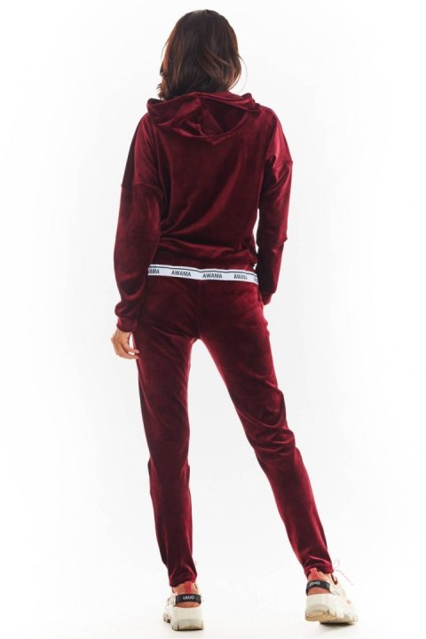 Spodnie Damskie Model A372 Bordo Welur - awama Spodnie Damskie Model A372 Bordo Welur - awama
