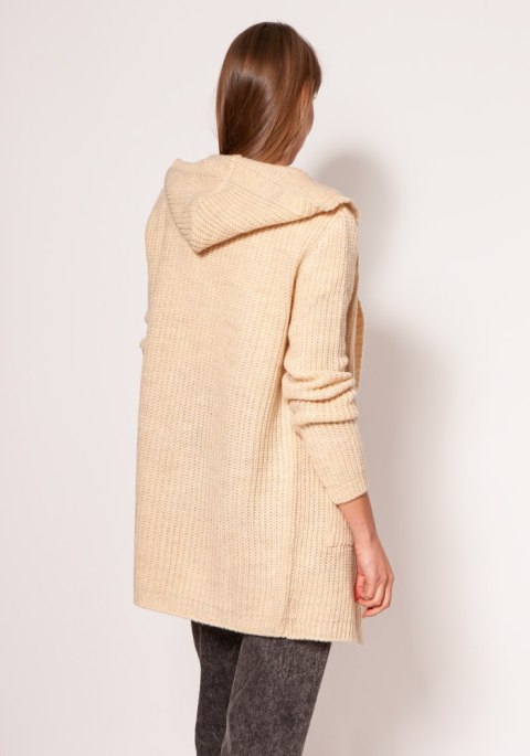 Sweter Kardigan Model PA018 Beige - MKM Sweter Kardigan Model PA018 Beige - MKM